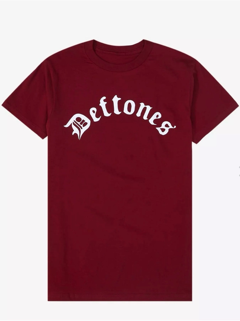 Deftones Logo Tee in Deep Burgundy